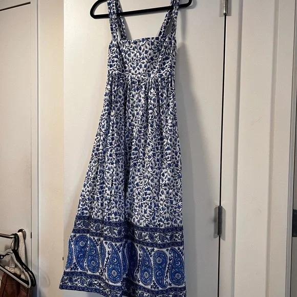 J. Crew Square Neck Midi Dress Bandana Block Print - Picture 8 of 9